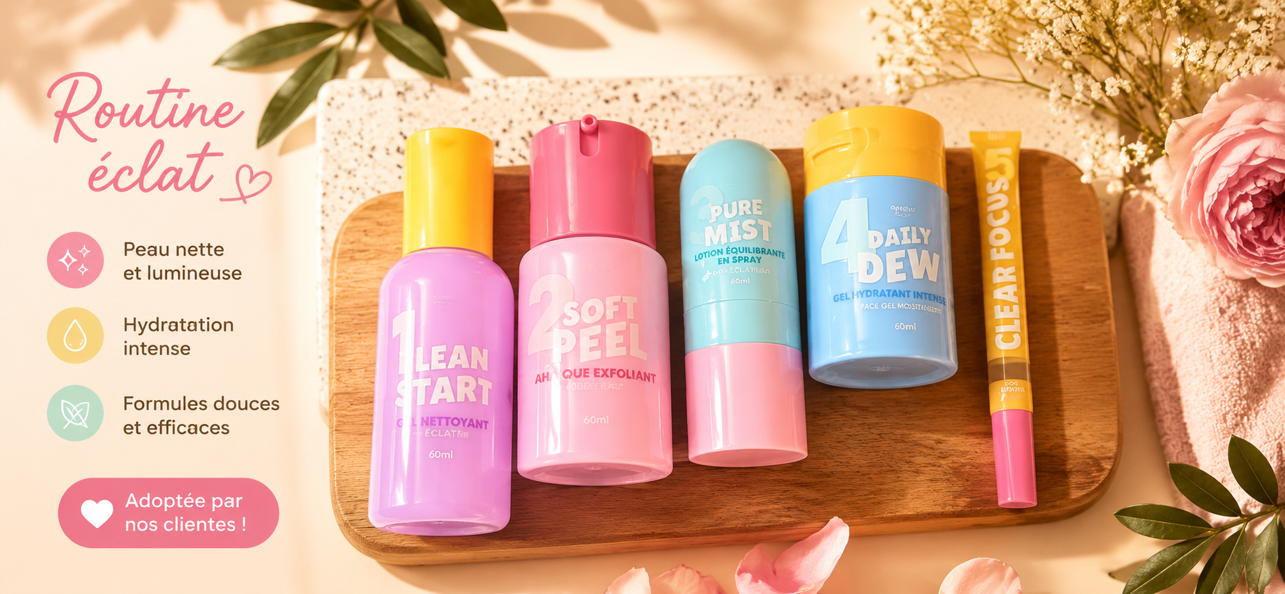 ✨ Routine Éclat Complète – Une peau nette, hydratée et lumineuse au quotidien