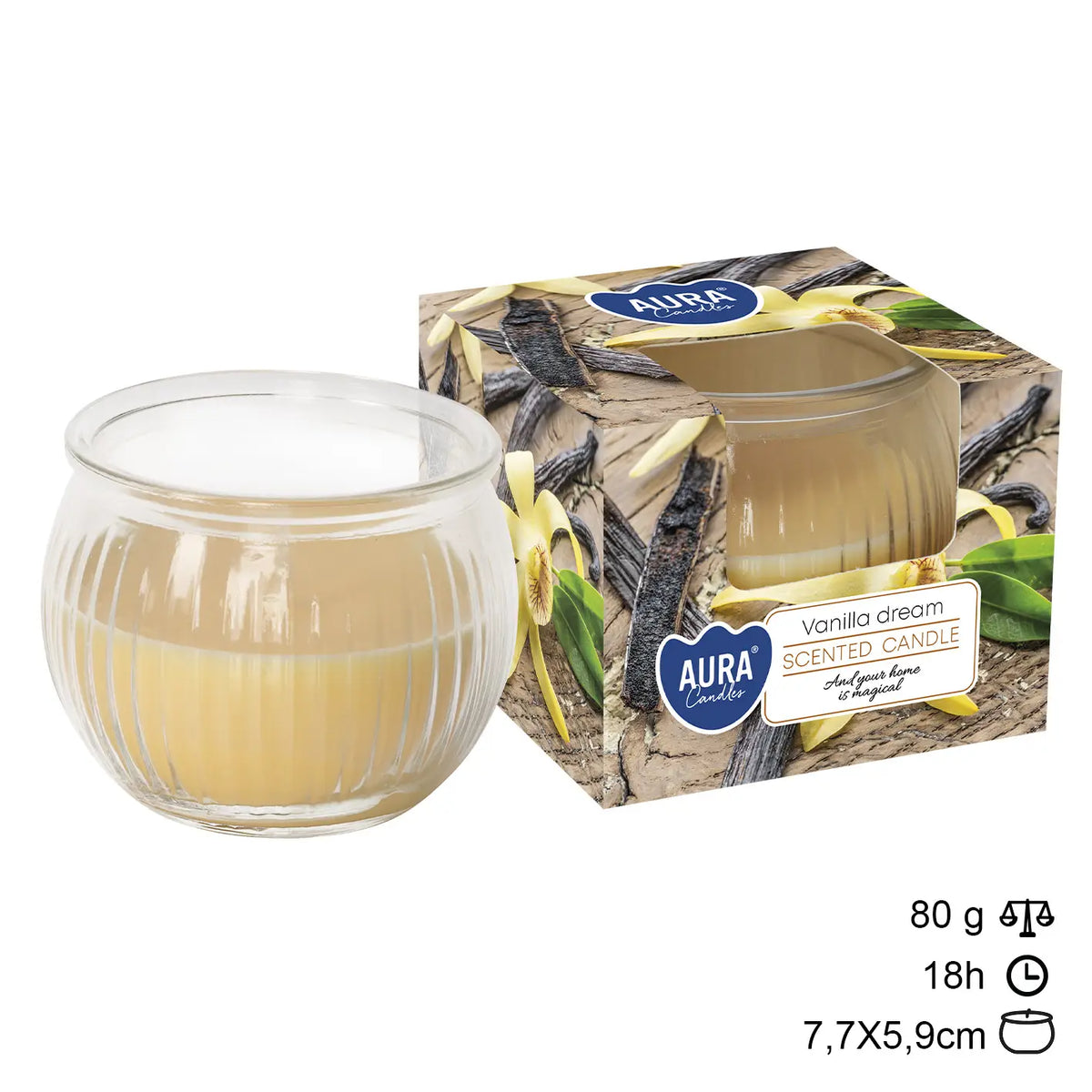 Bougie en verre Vanilla Dream 18h