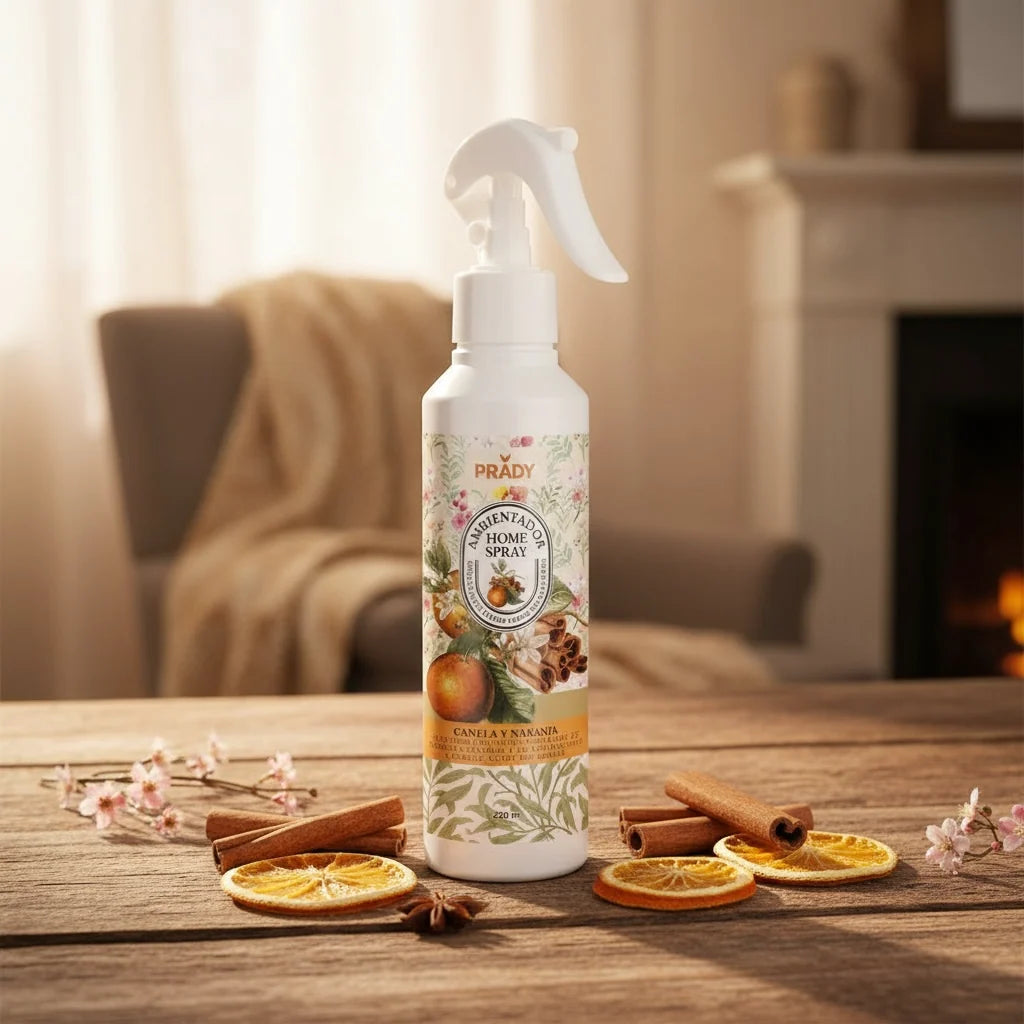 Spray d'Ambiance Maison Tissu et Voiture Cannelle Orange 220ML - Prady