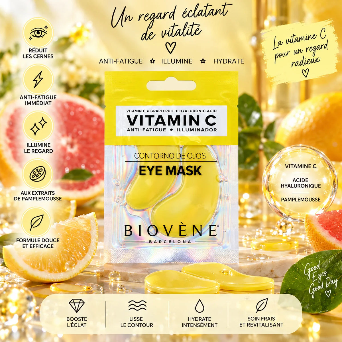Patchs contour des yeux Vitamin C Eye Mask – Biovène Barcelona