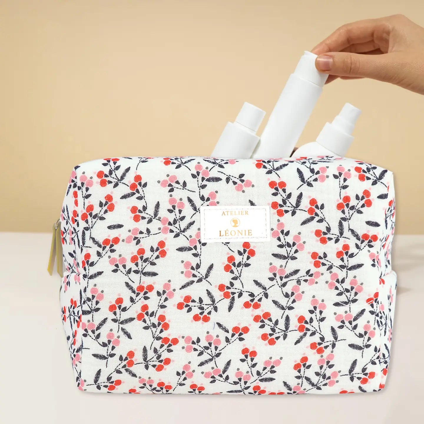 Trousse de toilette Femme - Gaze de coton - Imprimé Floral