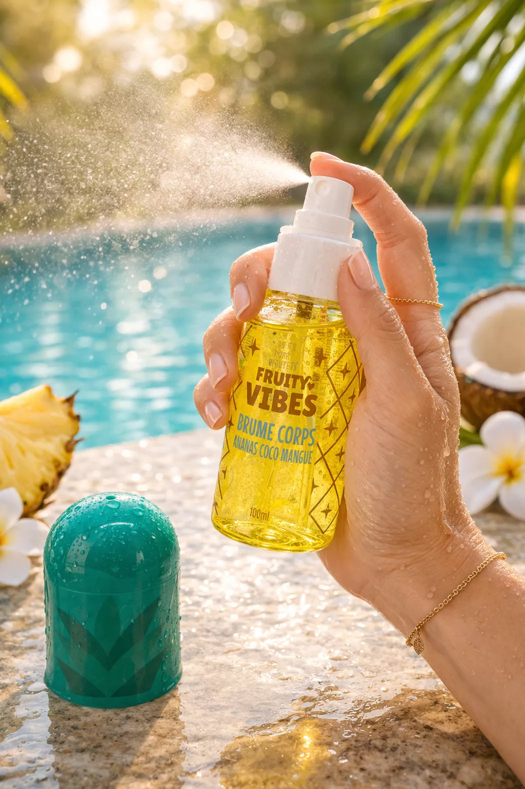 Brume Corporelle Fruity Vibes 100ml – Spray Parfumé Corps & Cheveux - Ananas coco mangue
