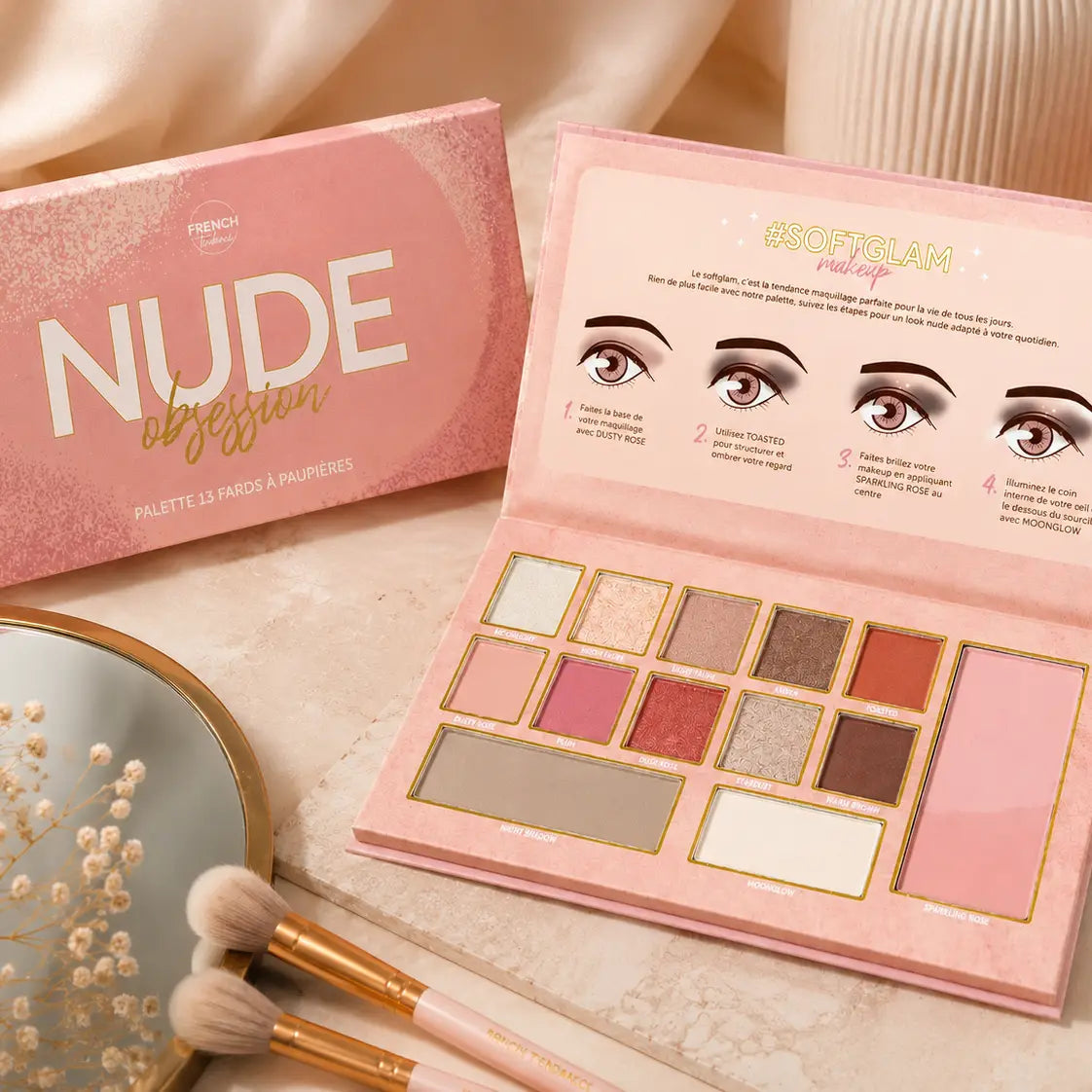 Palette Fards à Paupières NUDE Obsession – 13 Couleurs Nude