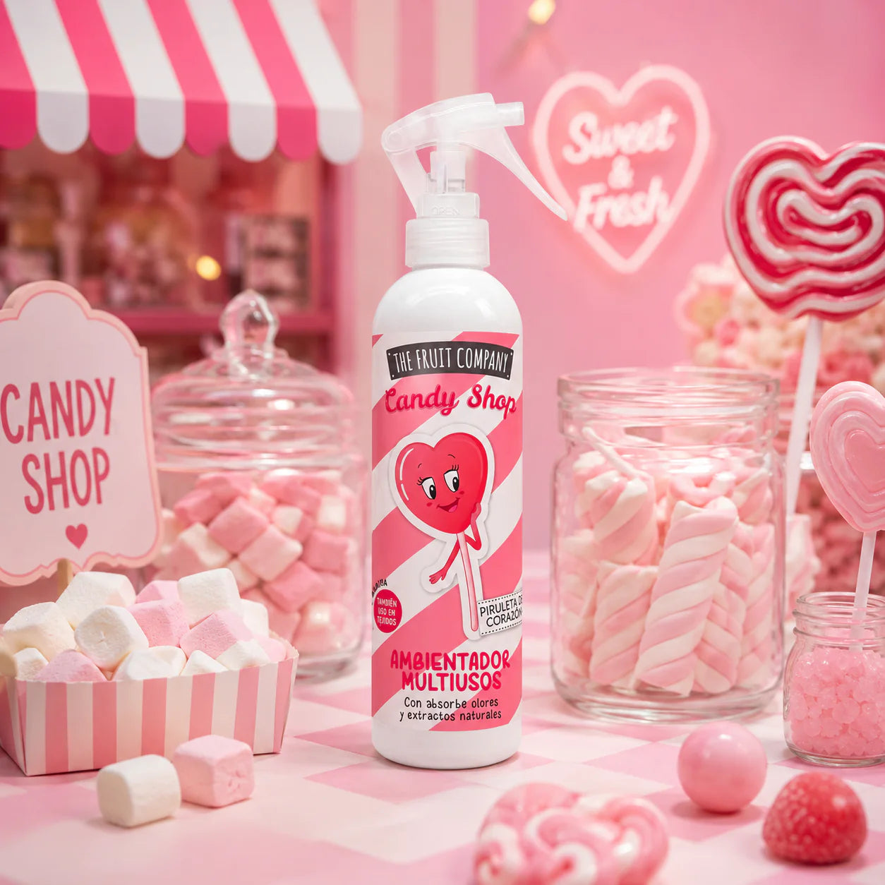 Spray d'Ambiance et Tissu "Candy Shop" Piruleta de Corazon - The fruit company