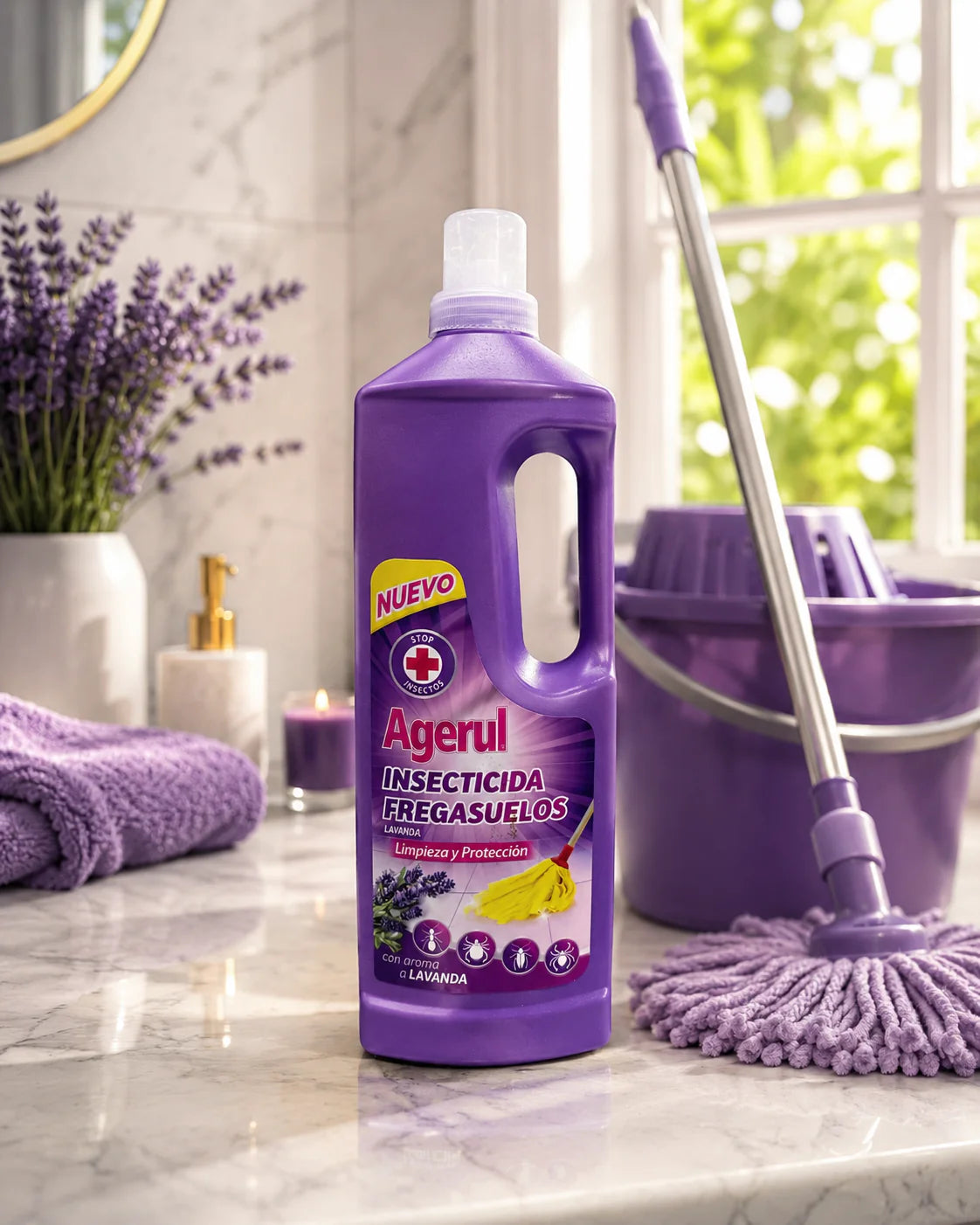 Nettoyants Sols Insecticide Agerul Lavande 1 L – Nettoie, protège et parfume