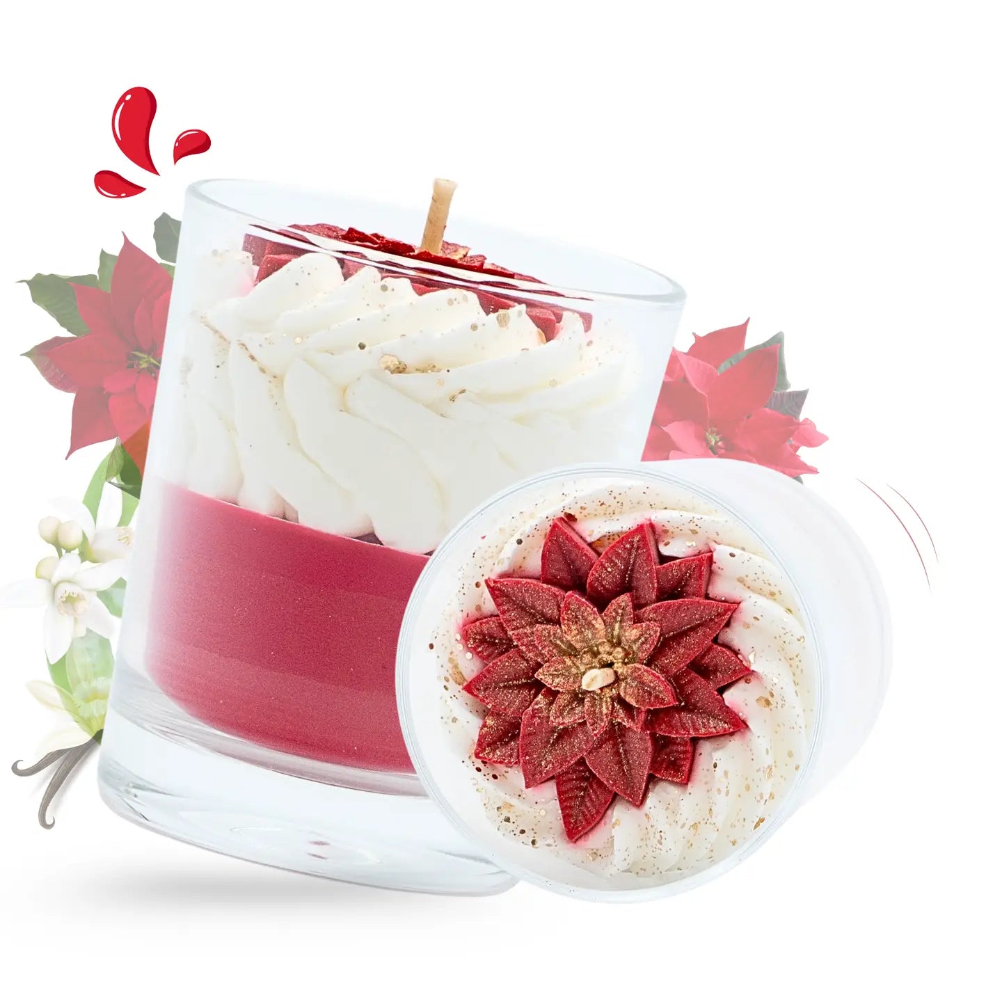 Bougie gourmande fleur de Noël