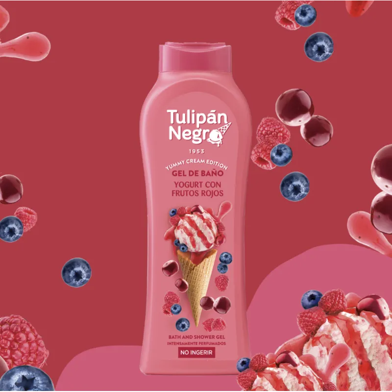 GEL DOUCHE TULIPAN NEGRO YUMMY CRÈME GLACÉE FRUITS ROUGES