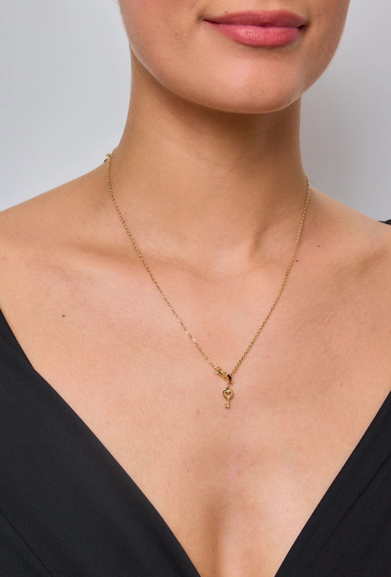 Collier fin avec clé en acier inoxydable