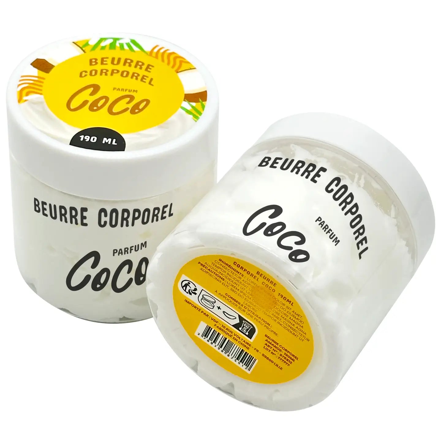 Beurre Corporel fouetté - 190ml - Senteur Coco