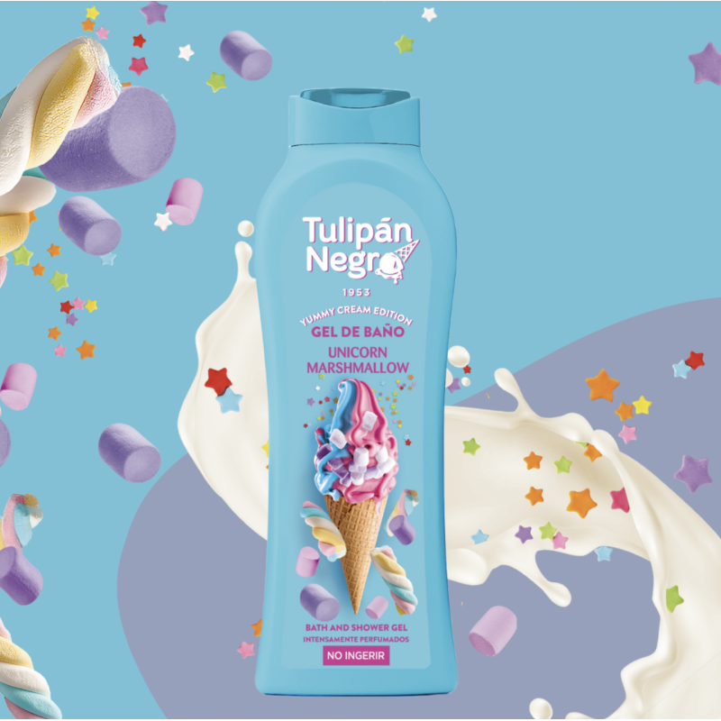 Gel douche TULIPAN NEGRO YUMMY CREAM MARSHMALLOW UNICORN