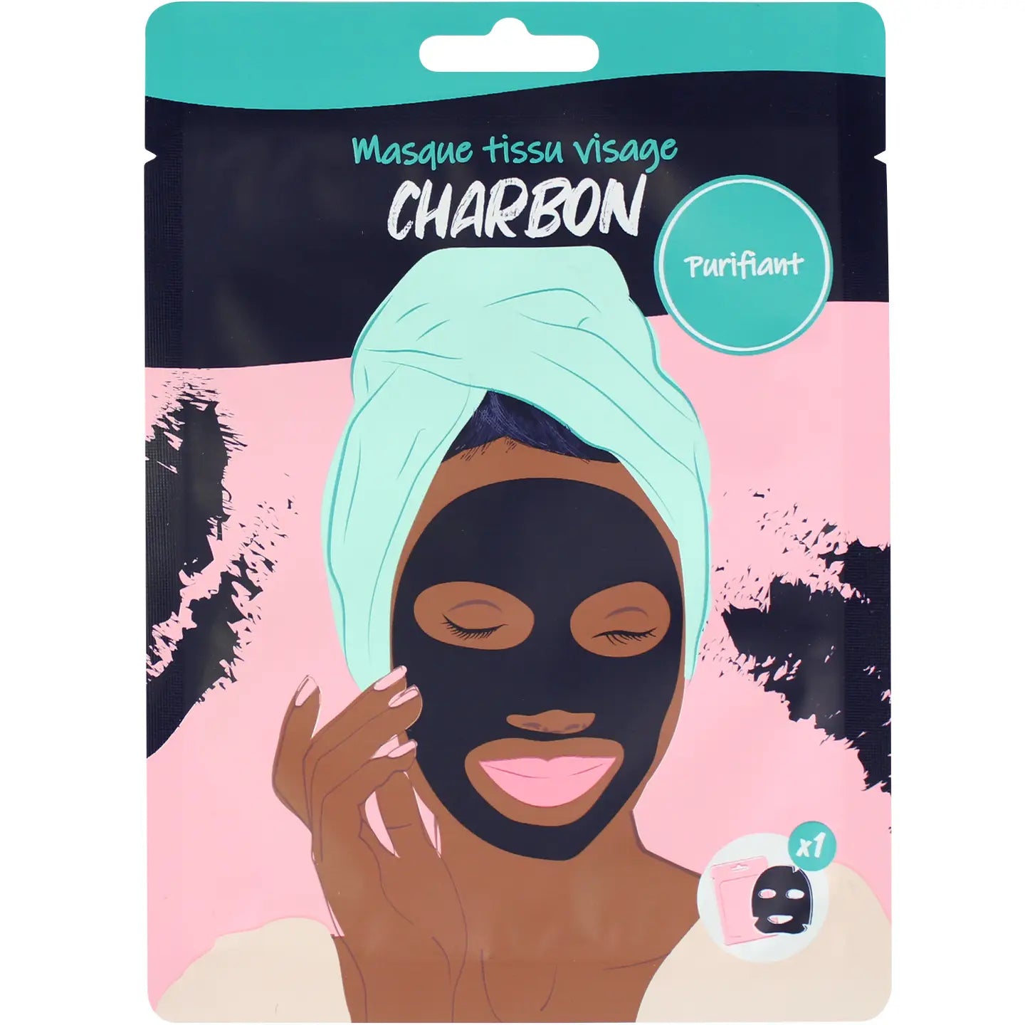 Masque Visage en tissus - Charbon